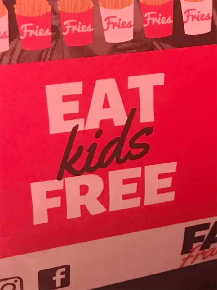 crappy designs eat kids free