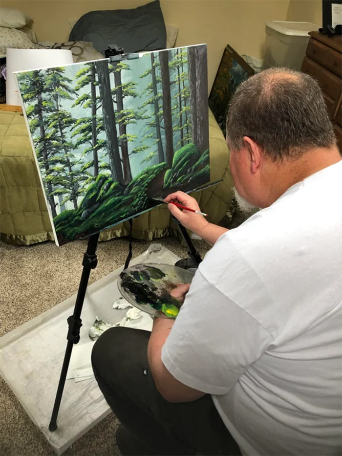 dad paints after retirement