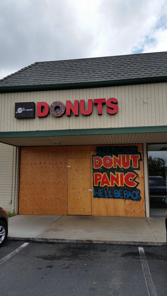 donut shop puts sign to reassure patrons