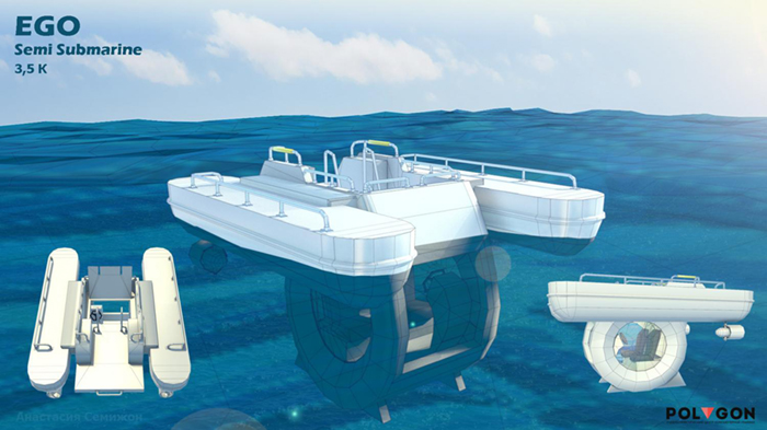 eco compact semi-submarine concept design