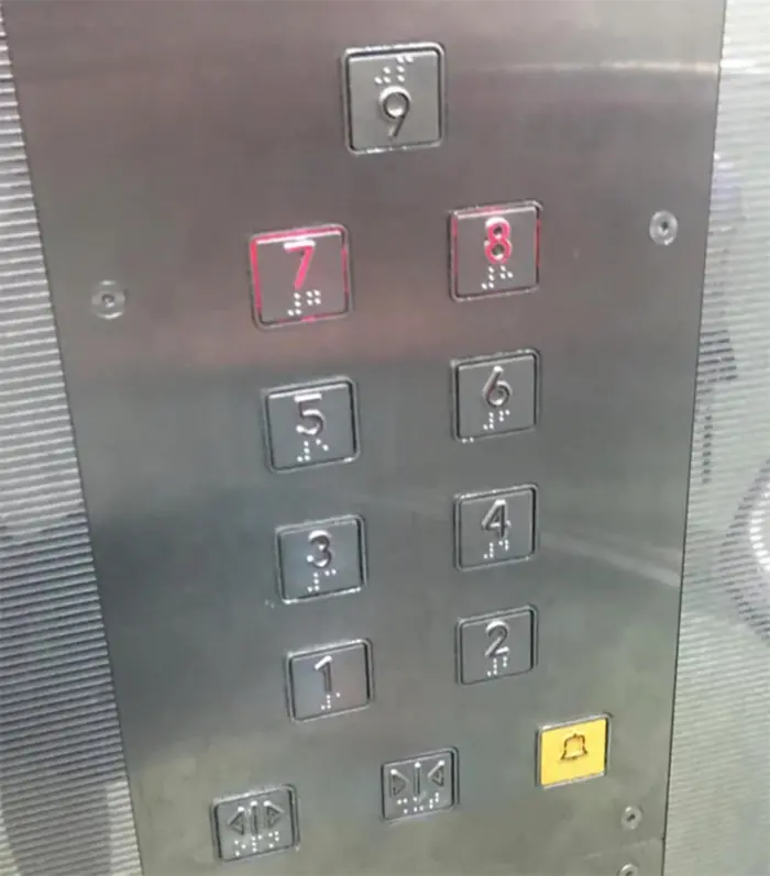 elevator button inverted