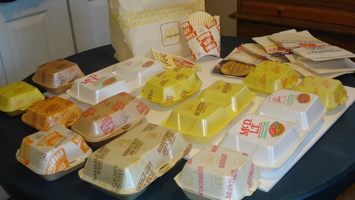 fast food styrofoam food containers