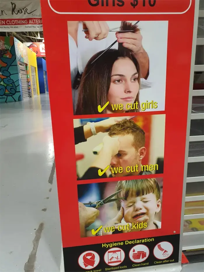 funny posters salon cuts kids