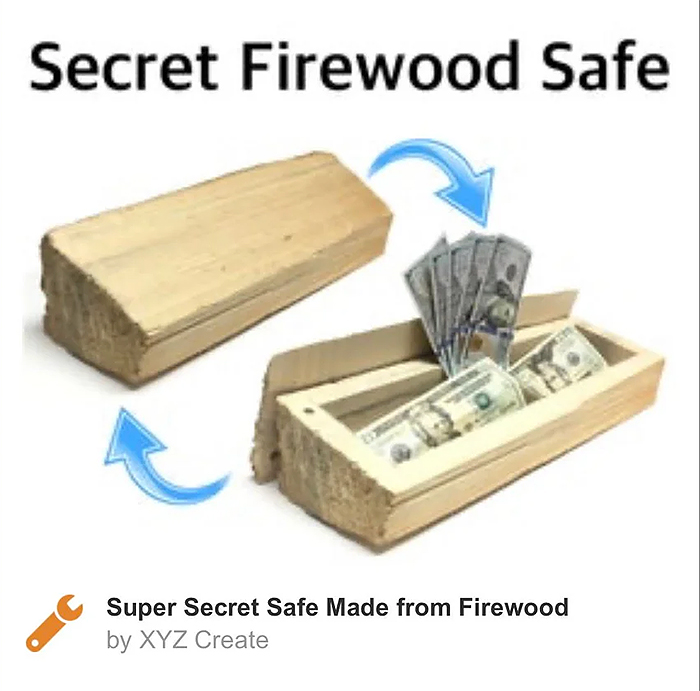 funny product concept secret firewood safe