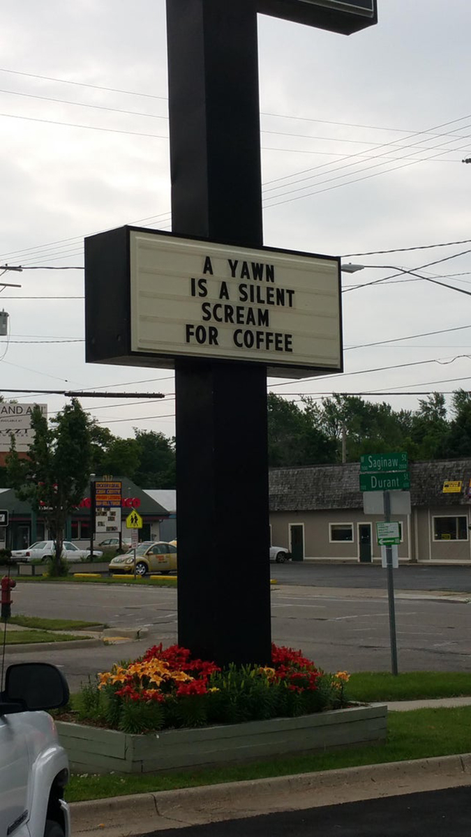  clever coffee shop sign