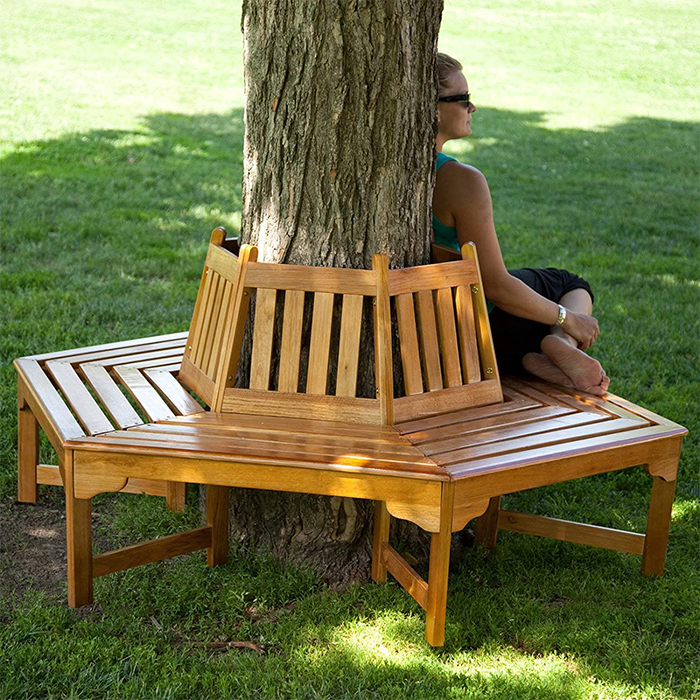 hexagonal wrap-around tree benches