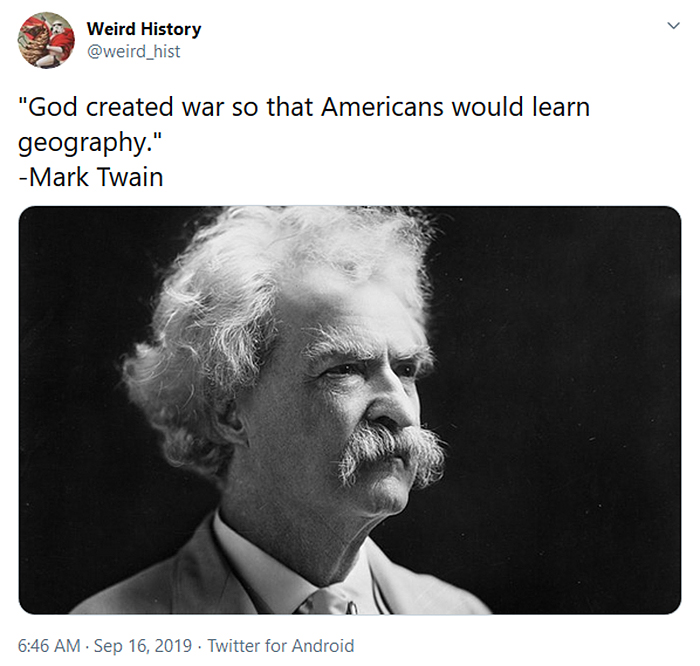 interesting historical facts mark twain war geography