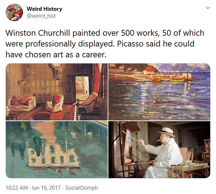 interesting historical facts winston churchill paintings