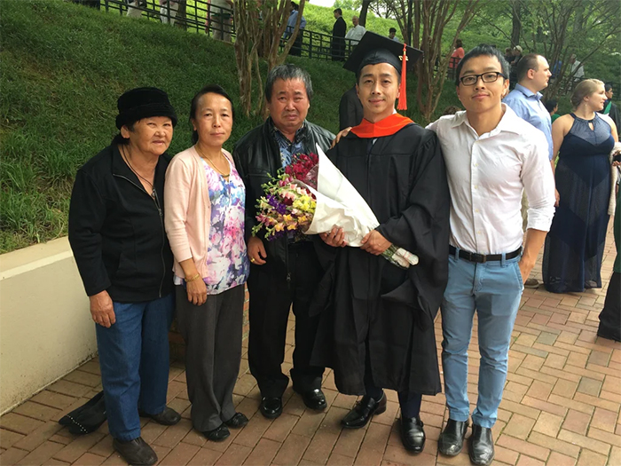 masters graduate proud dad