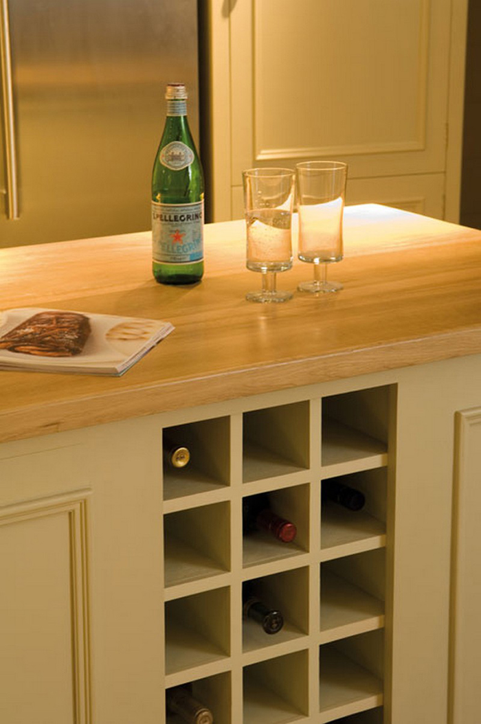 neptune island counter with wine bottle storage rack