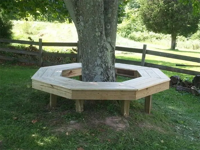 octagon wrap-around tree benches