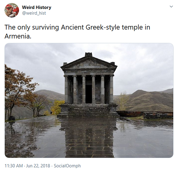 only surviving ancient greek style temple armenia