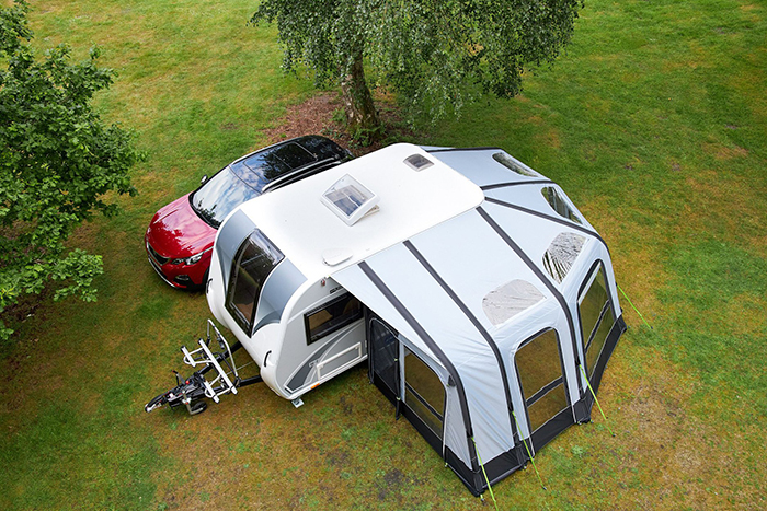 rv with wraparound air awning