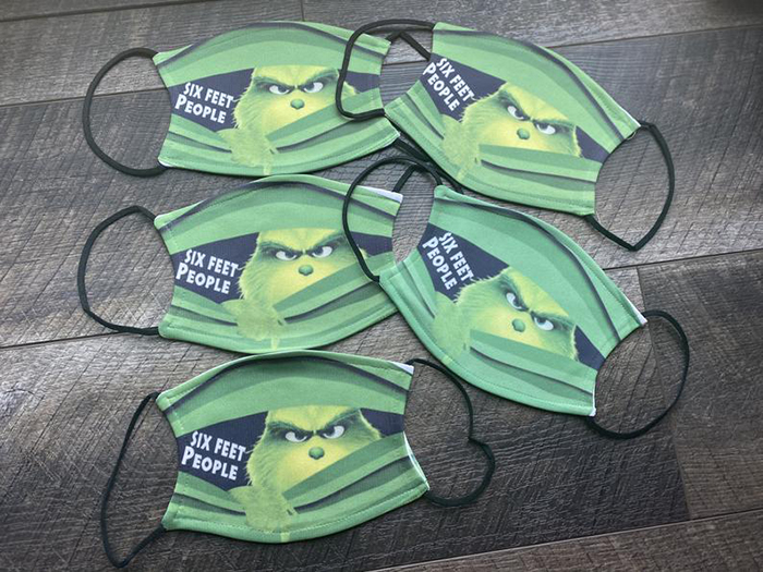 six feet people grinch face mask
