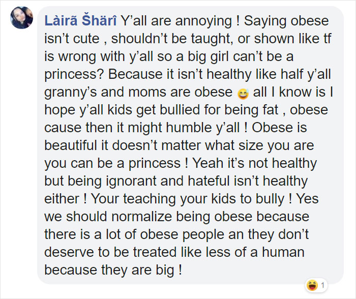 supportive comment about crystal walter's fat disney princesses-fat people are people too