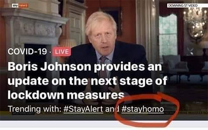 tv news wrong hashtag stayhomo