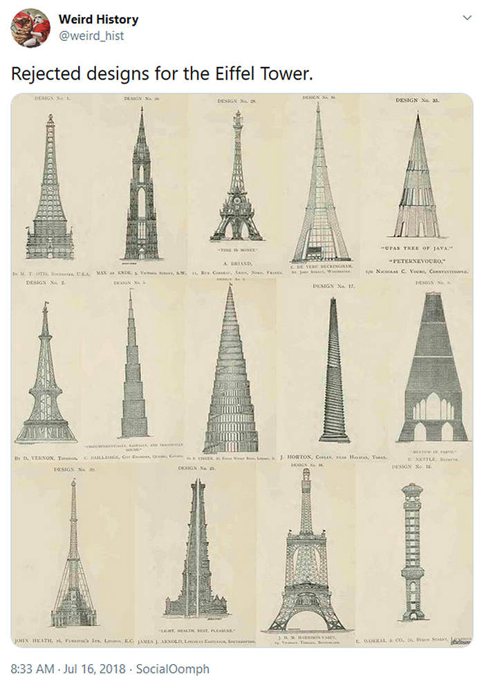 weird history rejected eiffel tower designs