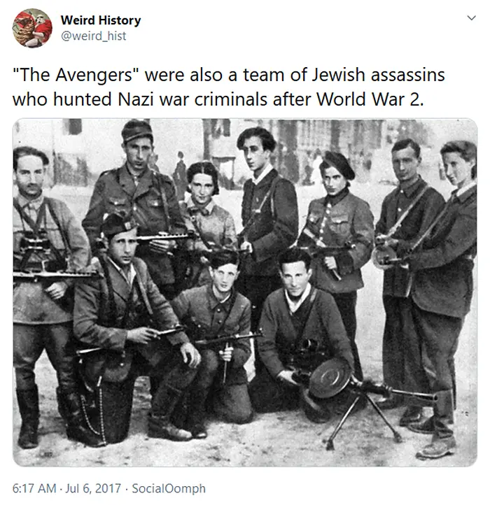 weird history the avengers jewish assassins