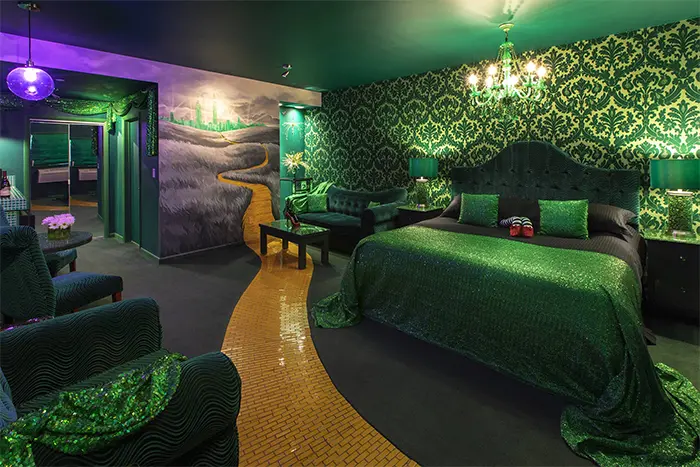 wizard of oz-themed hotel room