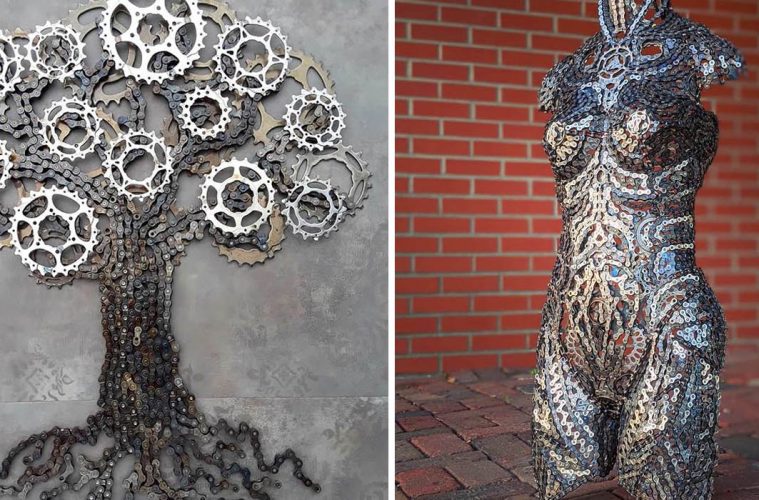 Bike Chain sculptures