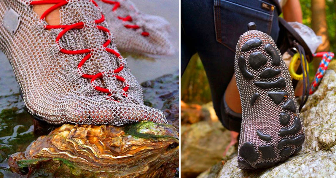 Chain mail shoes