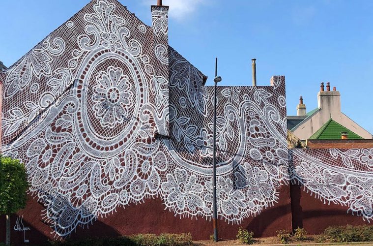Giant lace mural