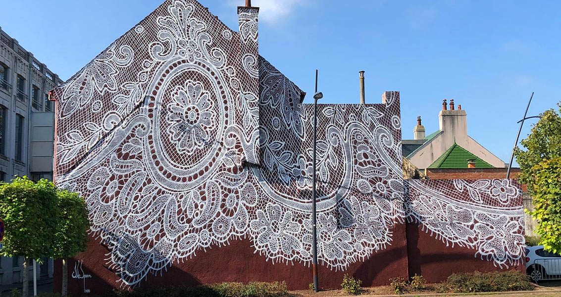 Giant lace mural