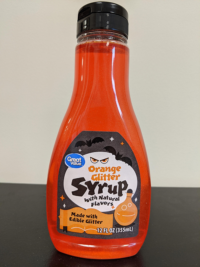 Orange Glitter Syrup from Great Value