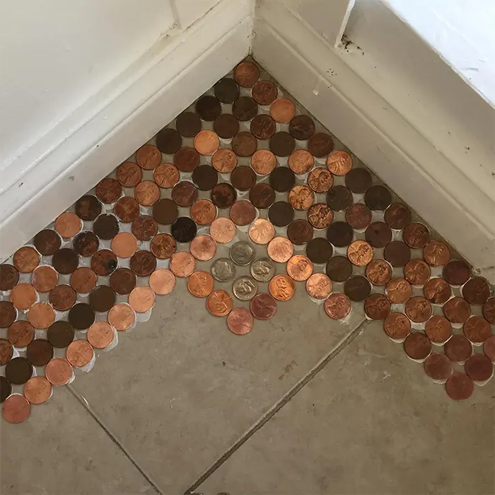 coins floor mosaic design