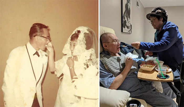 couple pic 51 years apart