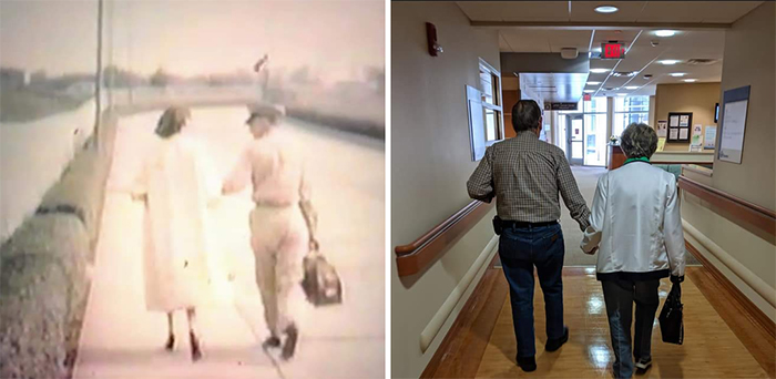 couple pic sixty years apart