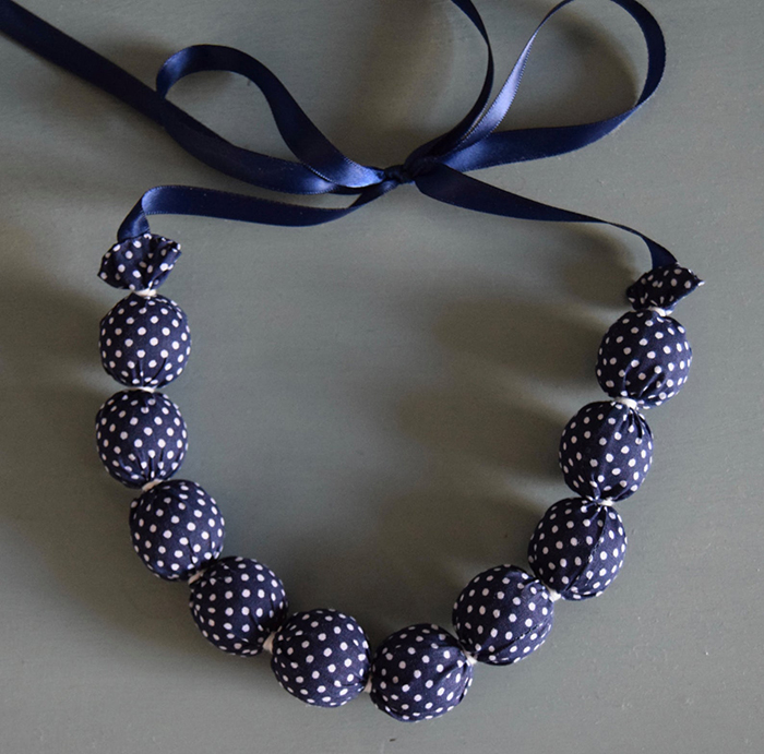 creative gift ideas polka dot fabric necklace by cornishhomemade