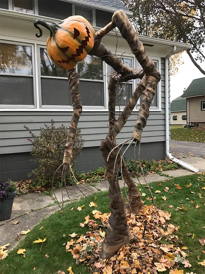 creative halloween decorations slenderman jack-o-lantern