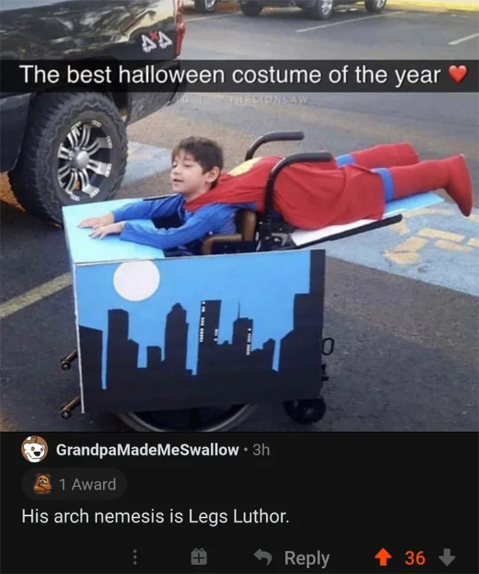 cursed comments boy on wheelchair flying superman costume