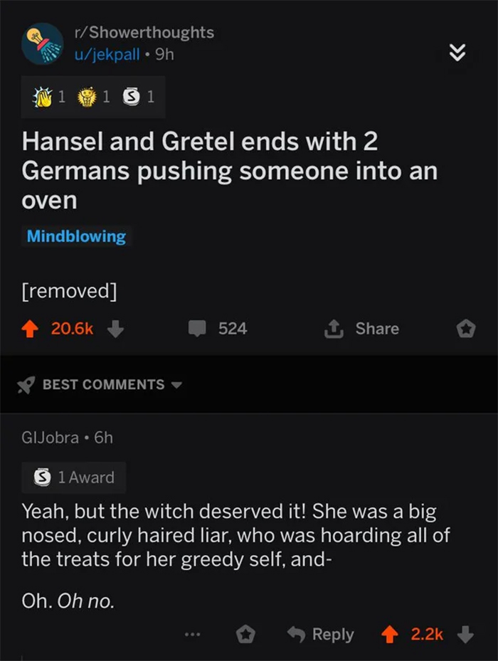 cursed comments hansel and gretel