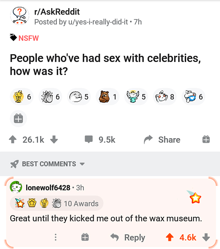 cursed comments sex with celebrities
