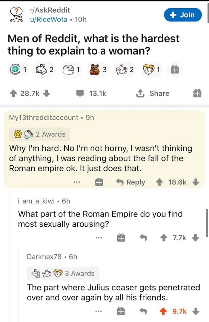 cursed comments sexually arousing roman empire