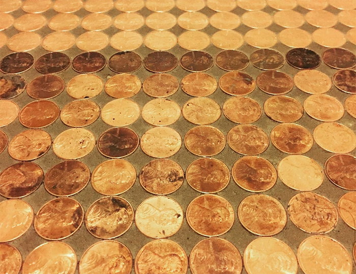 diy penny floor mosaic design