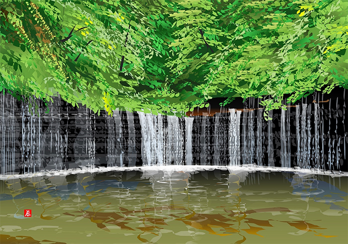 excel spreadsheet paintings shiraito waterfall