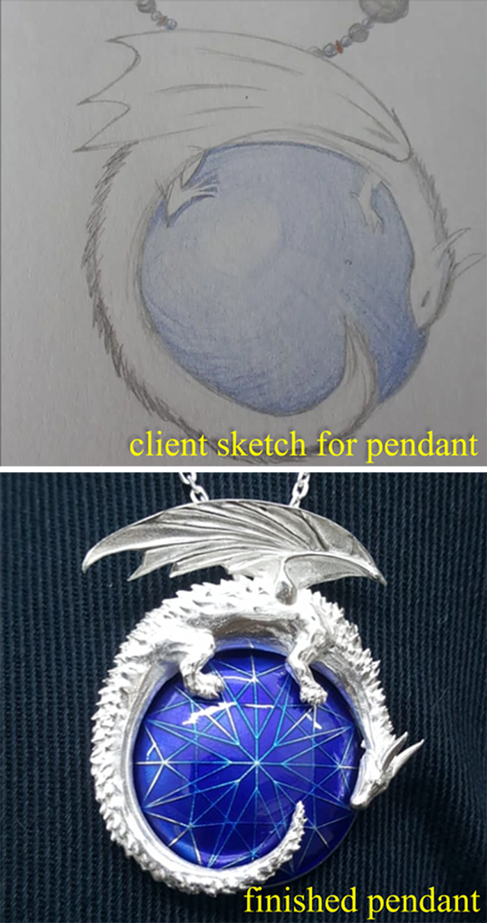 expectation vs reality dragon pendant