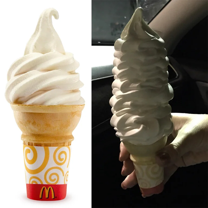 expectation vs reality mcdonalds cone