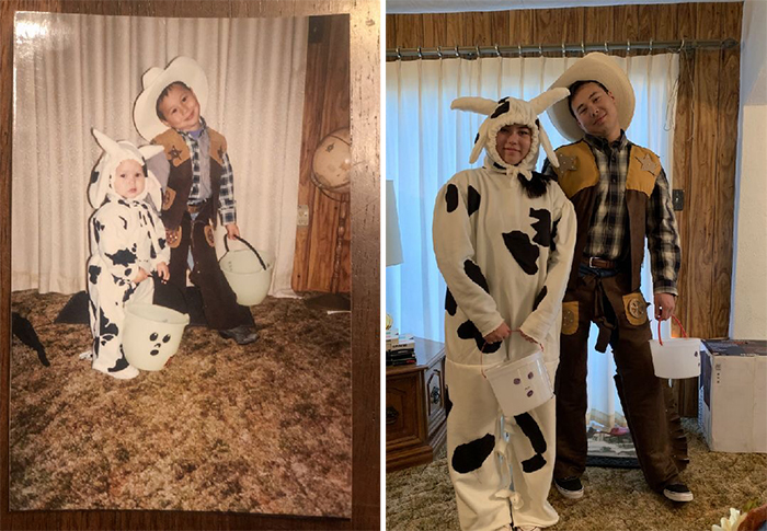 family photo recreations halloween costumes