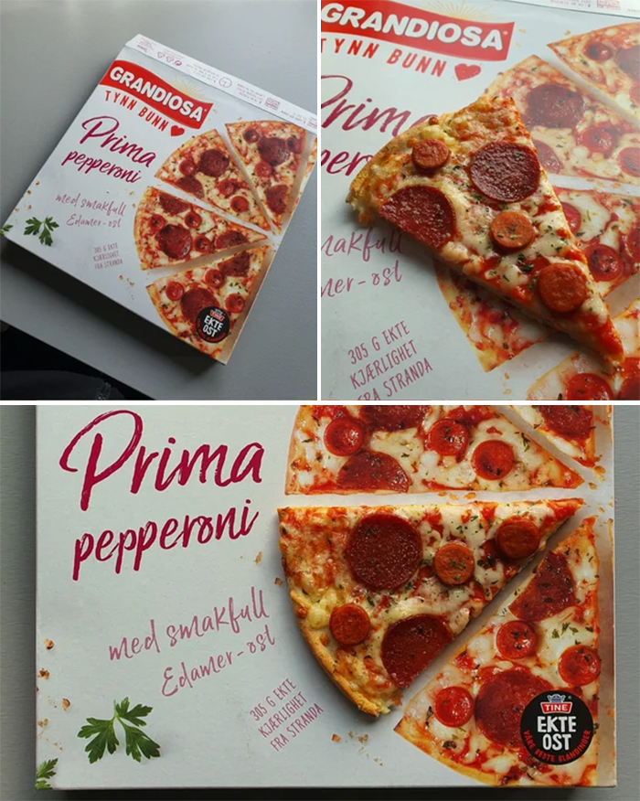 frozen pizza looks exactly like the packaging