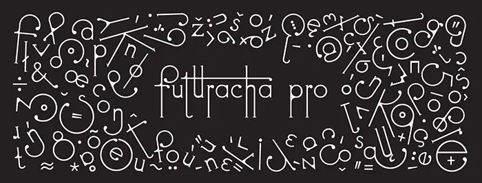 futuracha pro font on black background