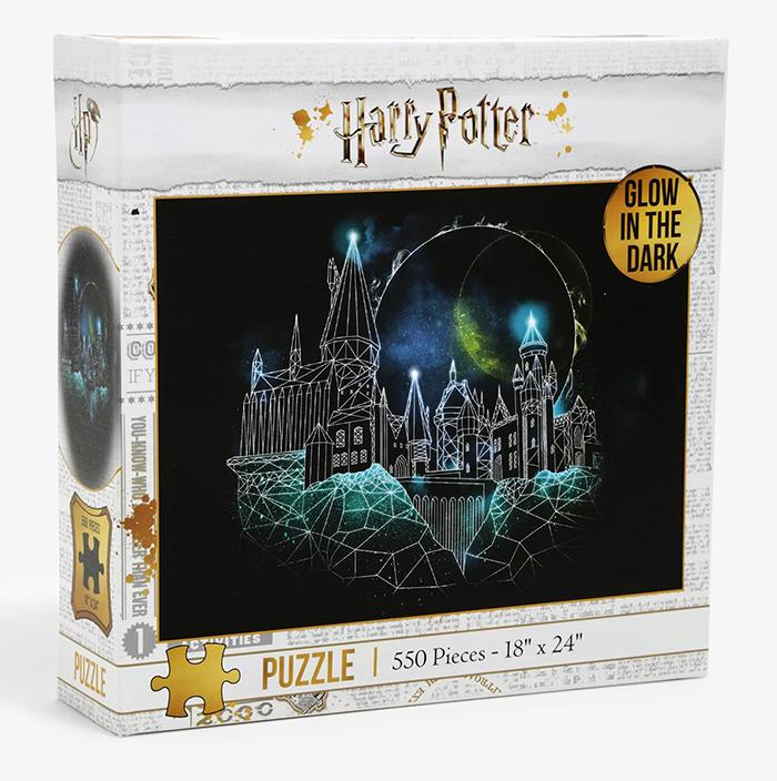 harry potter glow-in-the-dark hogwarts puzzle