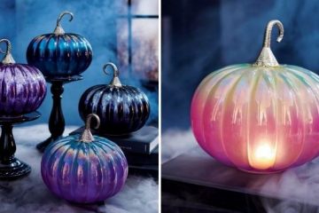 iridescent pumpkin with lights