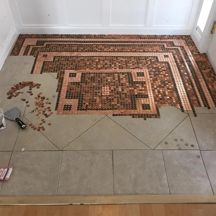 kelly graham coins floor mosaic design