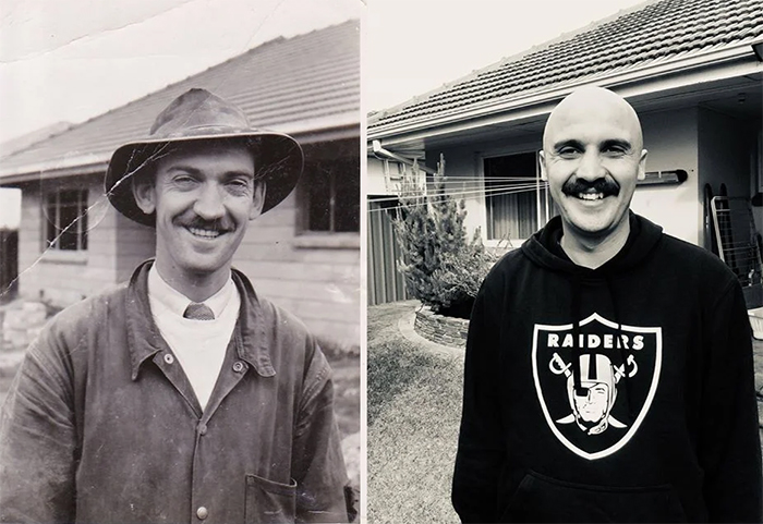 man and his grandpa 65 years apart