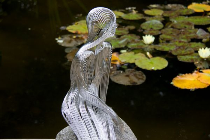martin debenham mermaid steel wire sculptures