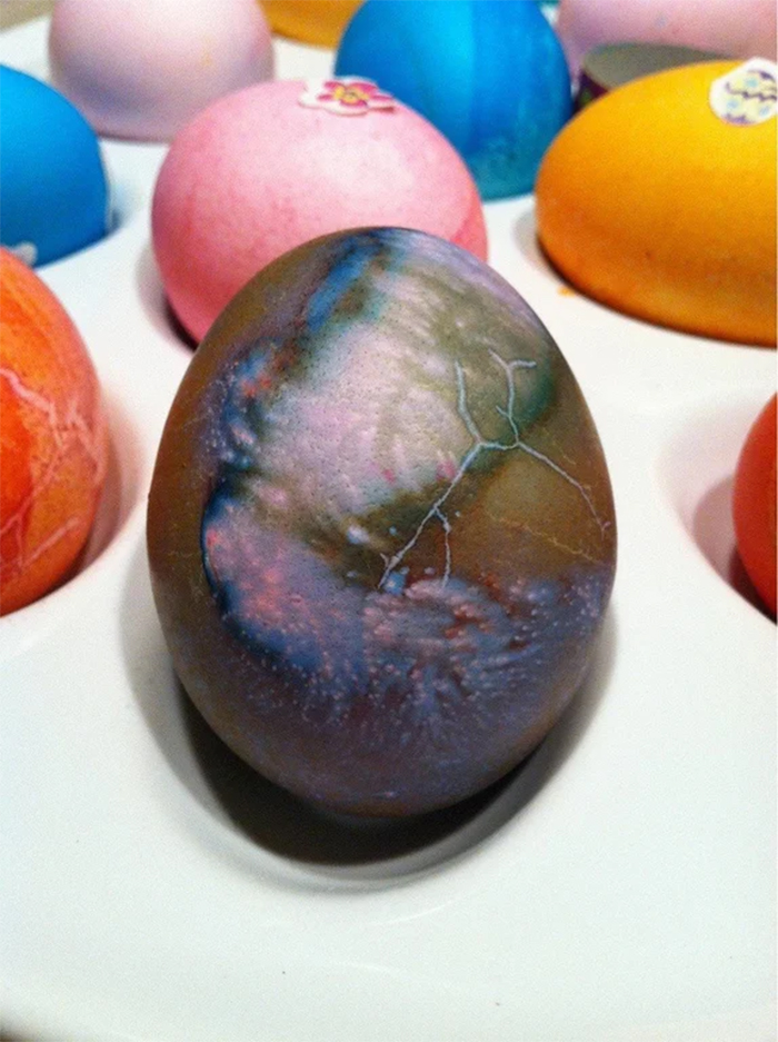 messed up dyed easter egg better than expected